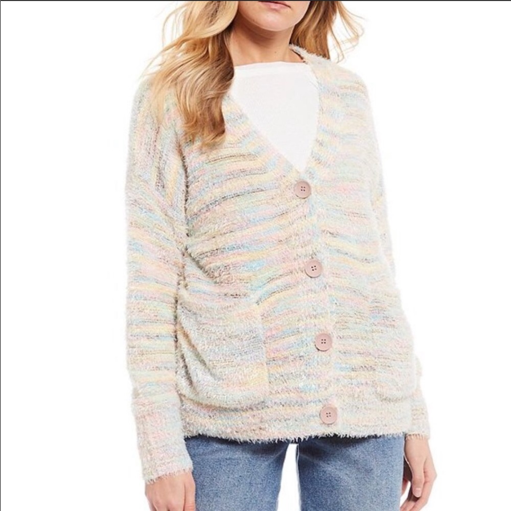 chelsea & violet yarn dyed eyelash cardigan small